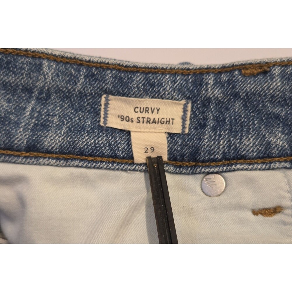 Madewell Curvy '90s Straight Jeans Medium Wash High Rise Straight Leg Stretch 29 - Picture 6 of 10